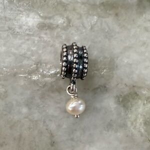 Pandora Bead with Pearl Dangle